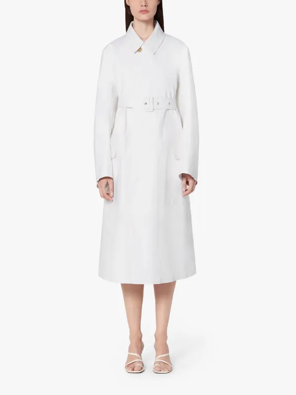 MAISON MARGIELA White Bonded Cotton Oversized Trench Coat