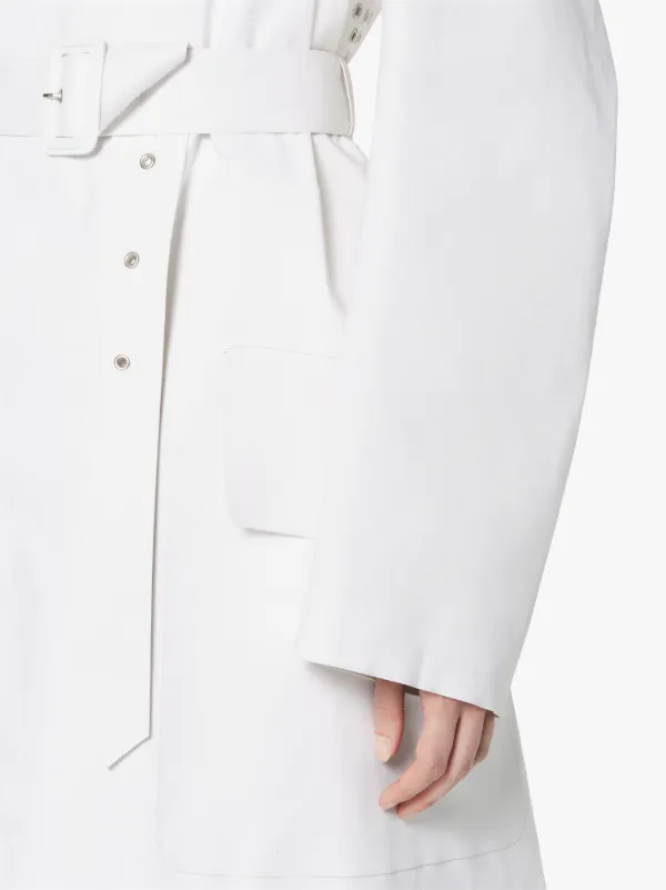 MAISON MARGIELA White Bonded Cotton Oversized Trench Coat