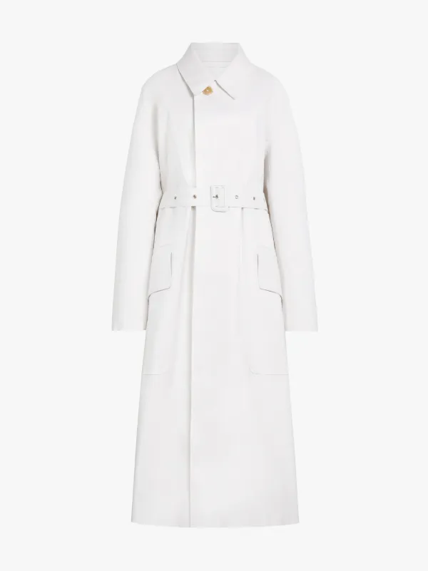 MAISON MARGIELA White Bonded Cotton Oversized Trench Coat