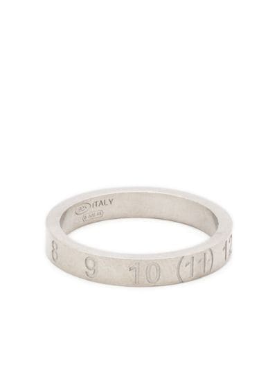 number-engraved brushed silver ring | Maison Margiela | Eraldo.com