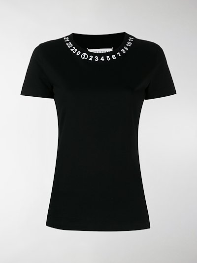 Maison Margiela Numbers Print T Shirt Black Modes