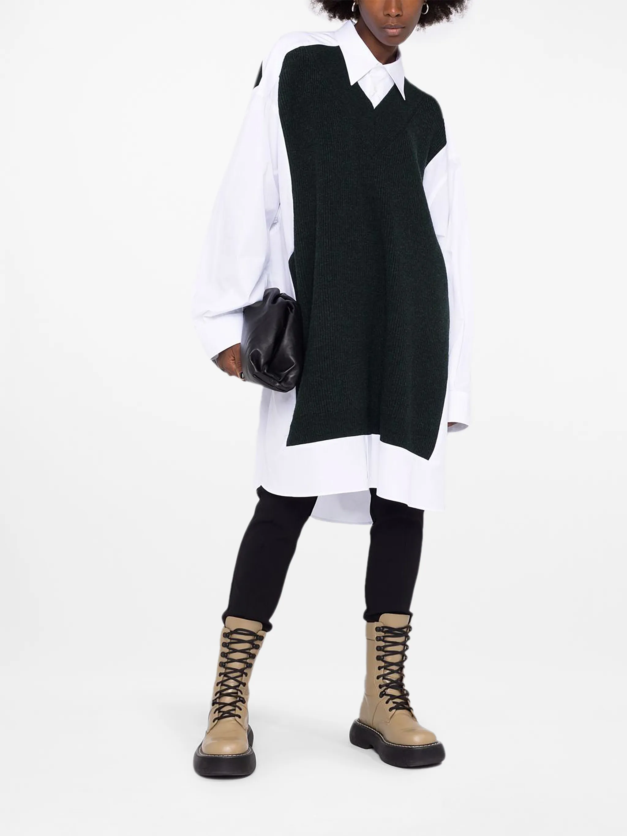 Maison Margiela oversized jumper-panel shirt dress | Eraldo