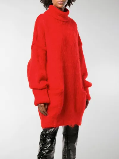 red oversized jumper