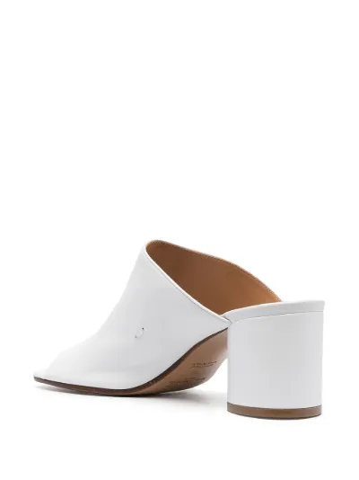 peep toe block heel mules