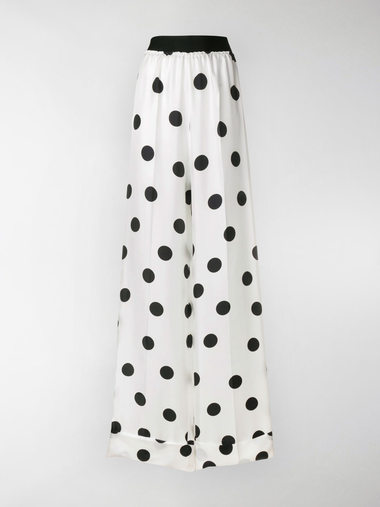 Maison Margiela Polka Dot Palazzo Pants White Silk Modes