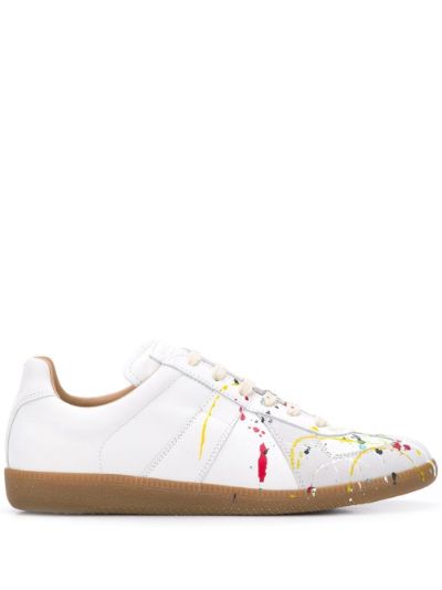 Replica paint splatter-effect sneakers | Maison Margiela | Eraldo.com