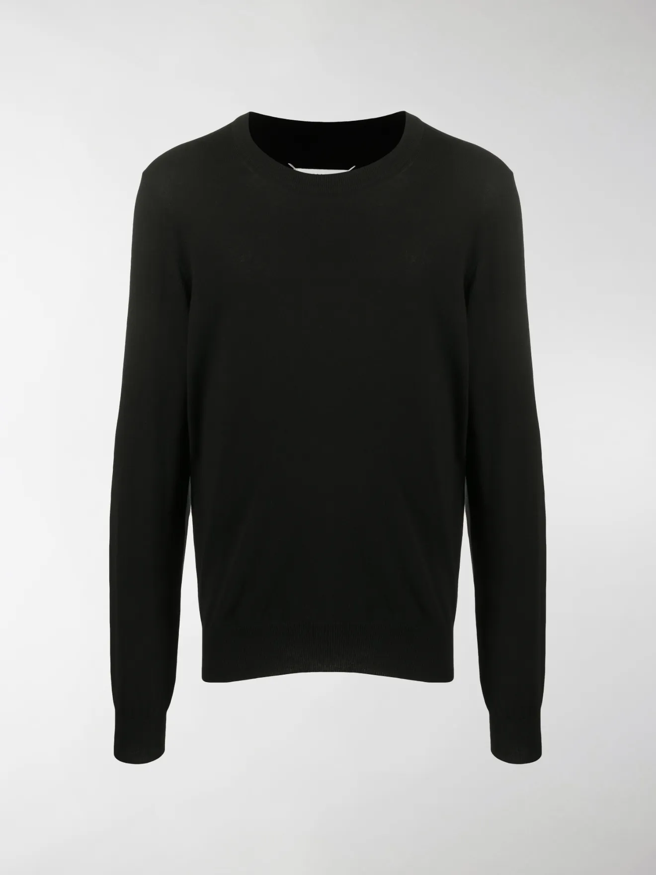 black ribbed crew neck jumper