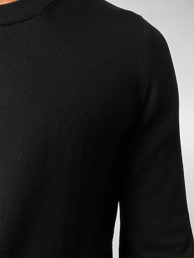 black ribbed crew neck jumper