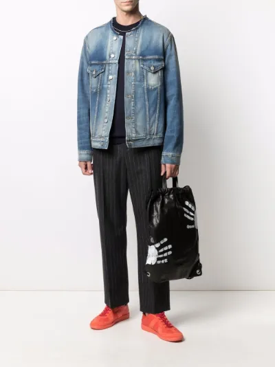 round neck jean jacket