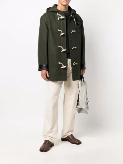green duffle coat