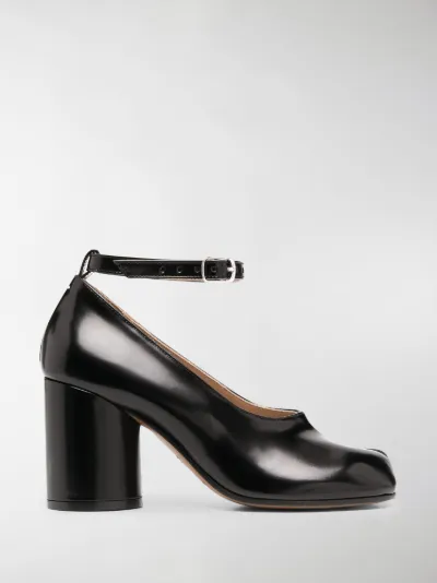 mid heel pumps with ankle strap