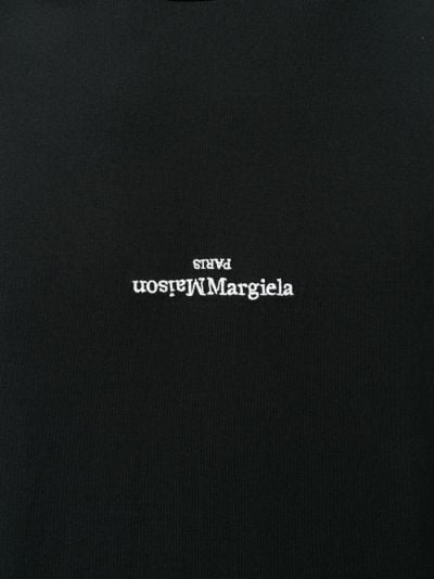 Upside Down Logo Sweatshirt in White - Maison Margiela