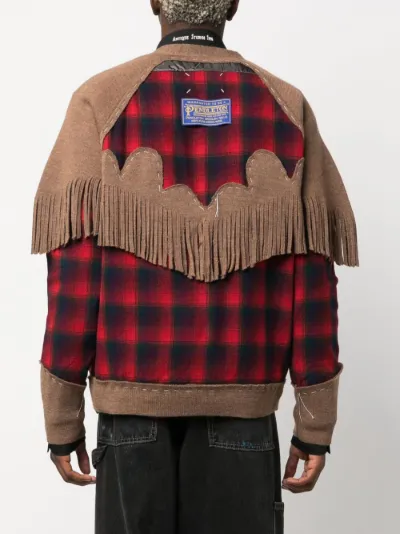 Maison Margiela x Pendleton fringe-trim wool cardigan