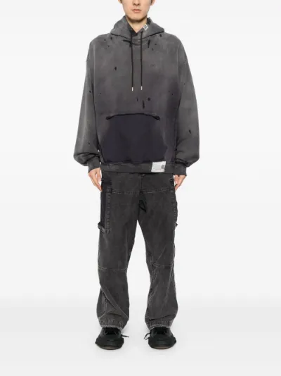 Maison MIHARA YASUHIRO Distressed Hoodie | Black | FARFETCH