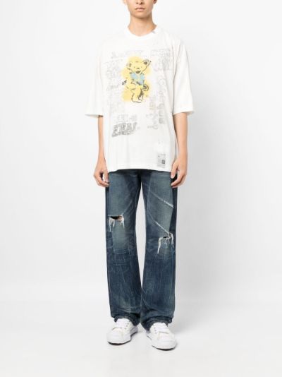 distressed-finish cotton T-shirt | Maison Mihara Yasuhiro | Eraldo.com