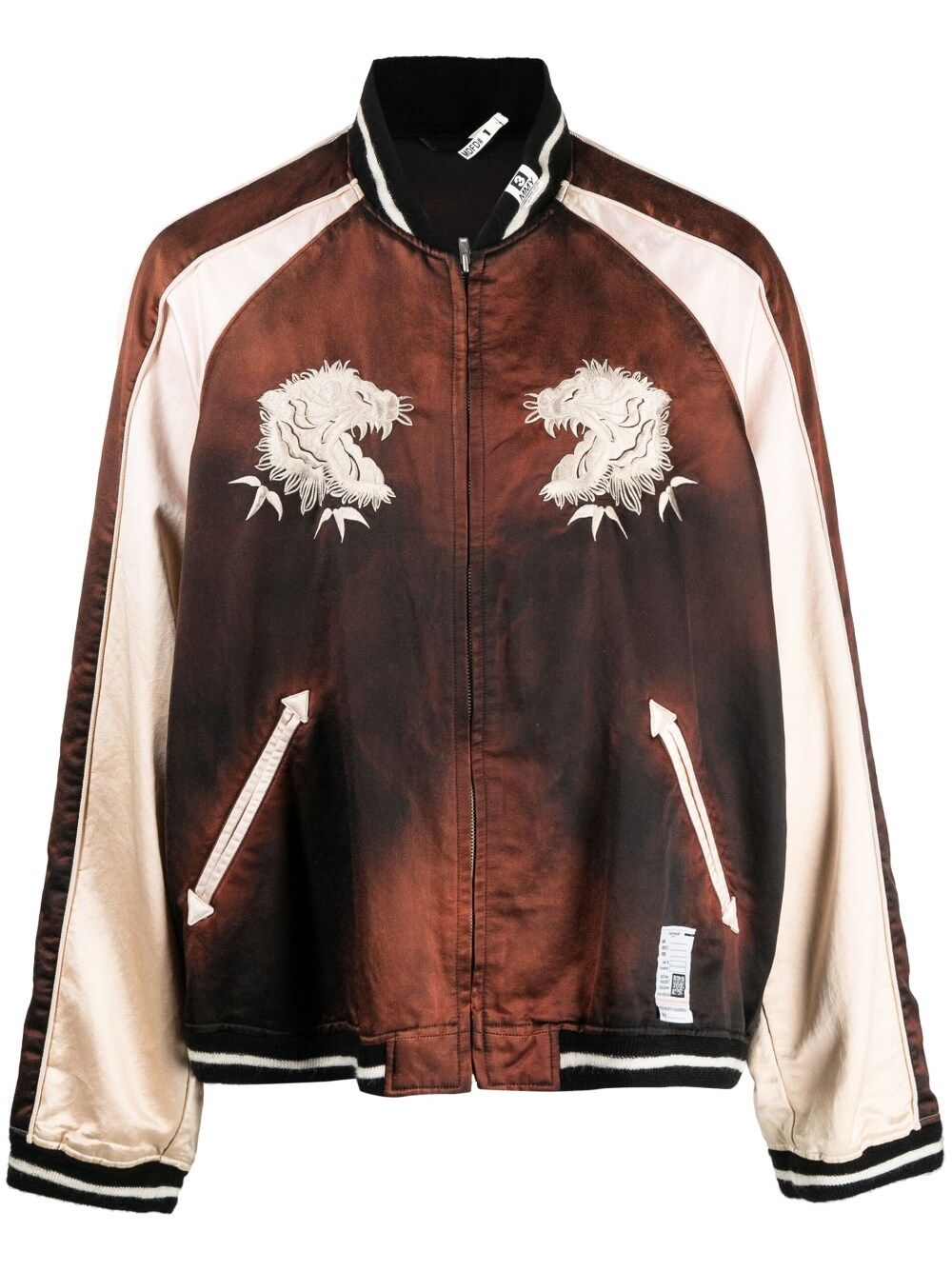 embroidered-design bomber jacket
