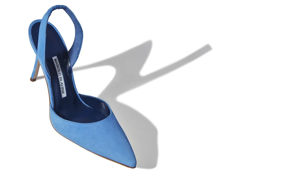 manolo blahnik carolyne suede slingback pumps