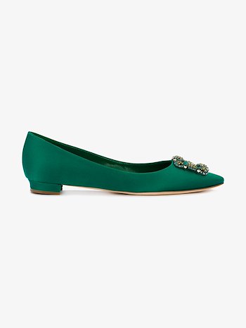 manolo blahnik hangisi flat green