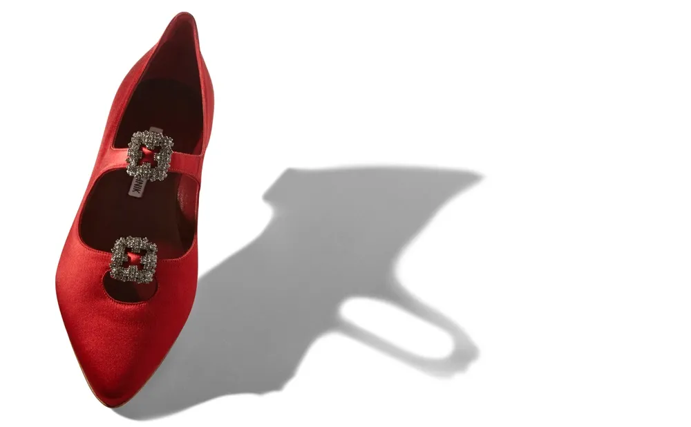manolo blahnik red flats