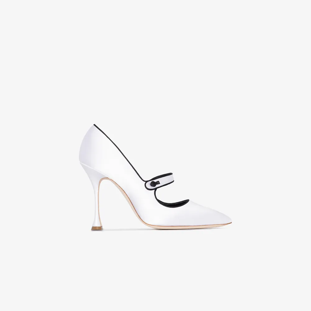 white mary jane pumps