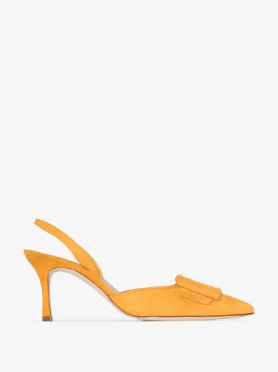 yellow slingback pumps