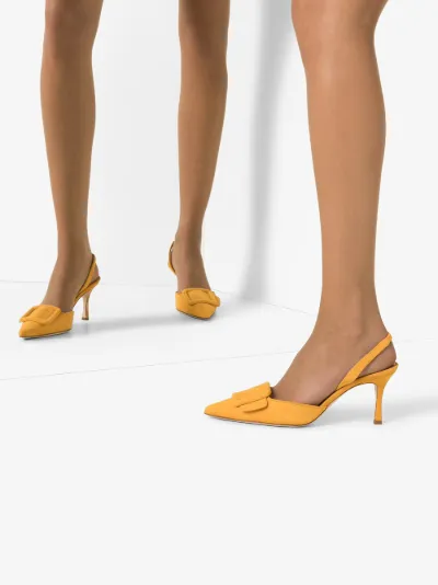 yellow slingback pumps