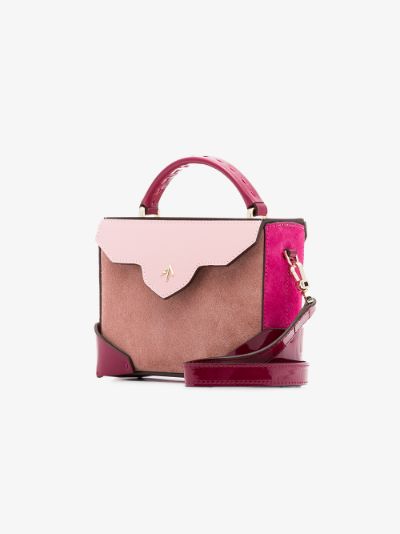 cameo rose and fuchsia pink combo leather shoulder bag展示图