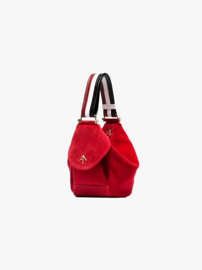 red, white and black micro fernweh suede leather bag展示图