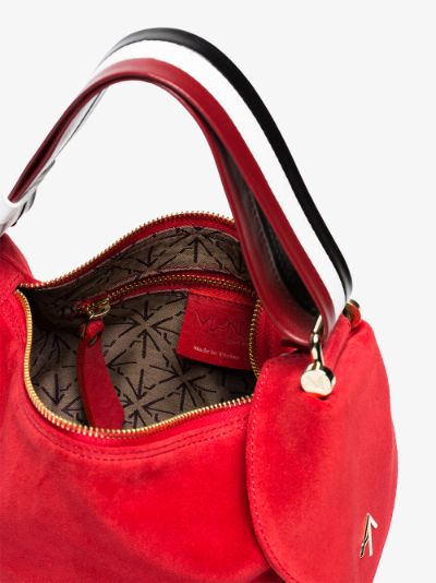 red, white and black micro fernweh suede leather bag展示图