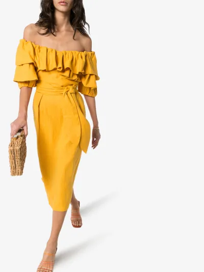 mara hoffman yellow dress