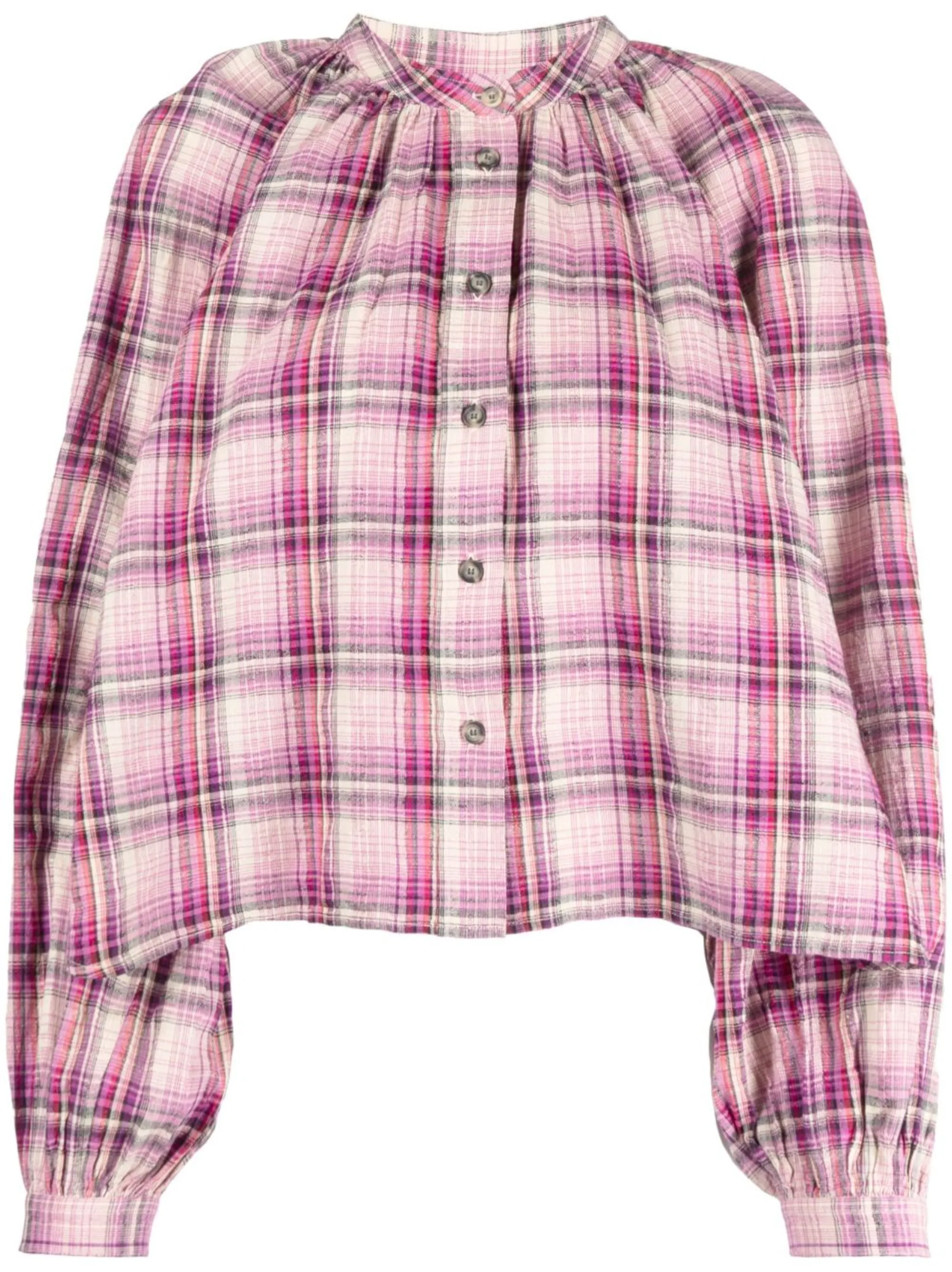 Etoile Isabel Marant Flannel Plaid Shirt No 1501 Wool Blend
