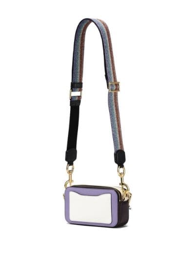 Snapshot Leather Camera Bag In Purple