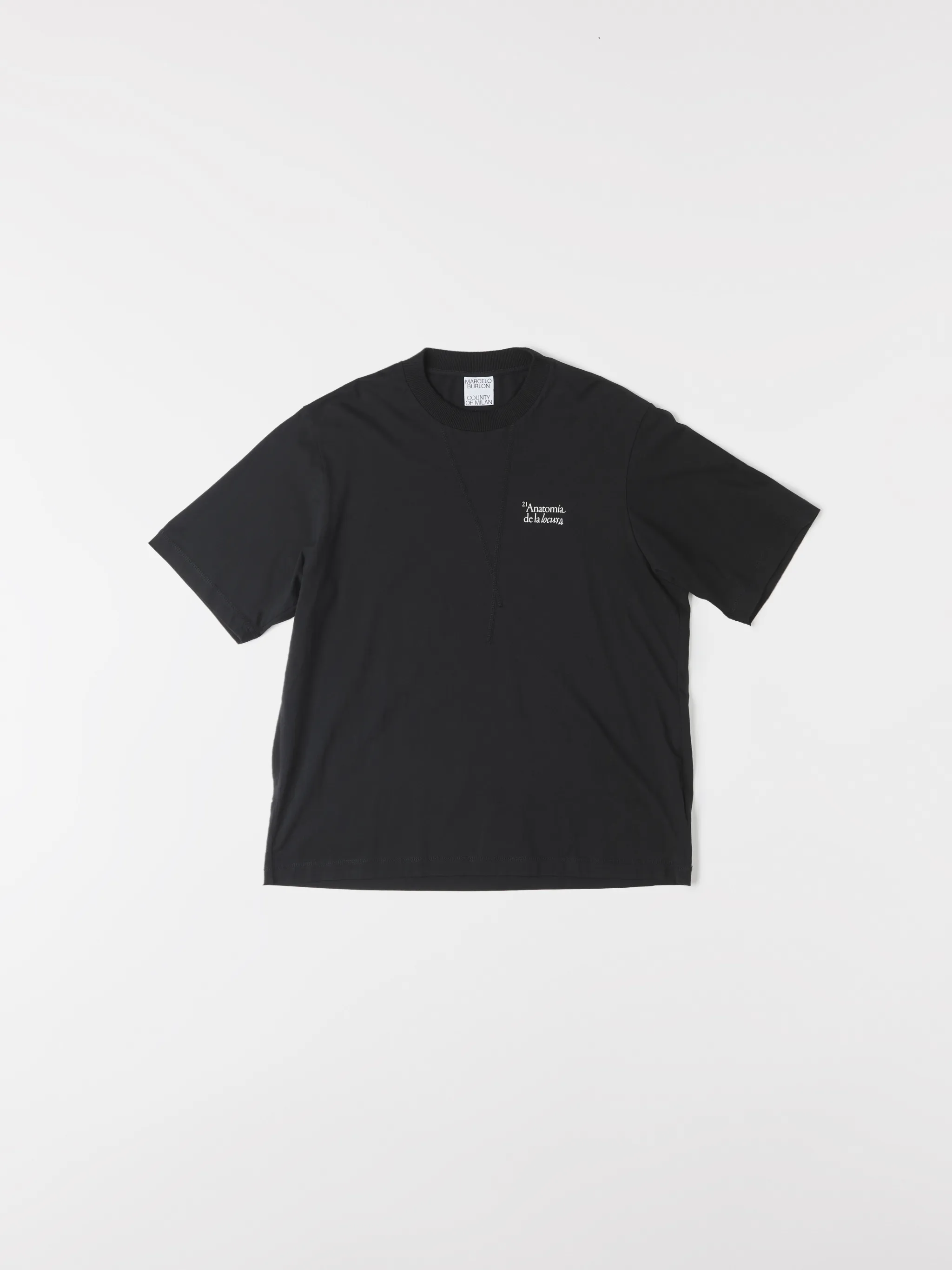Black cotton Botanical logo-print T-shirt from Marcelo Burlon County of Milan featuring logo print at the chest, embroidered logo to the rear, round neck, short sleeves and straight hem.