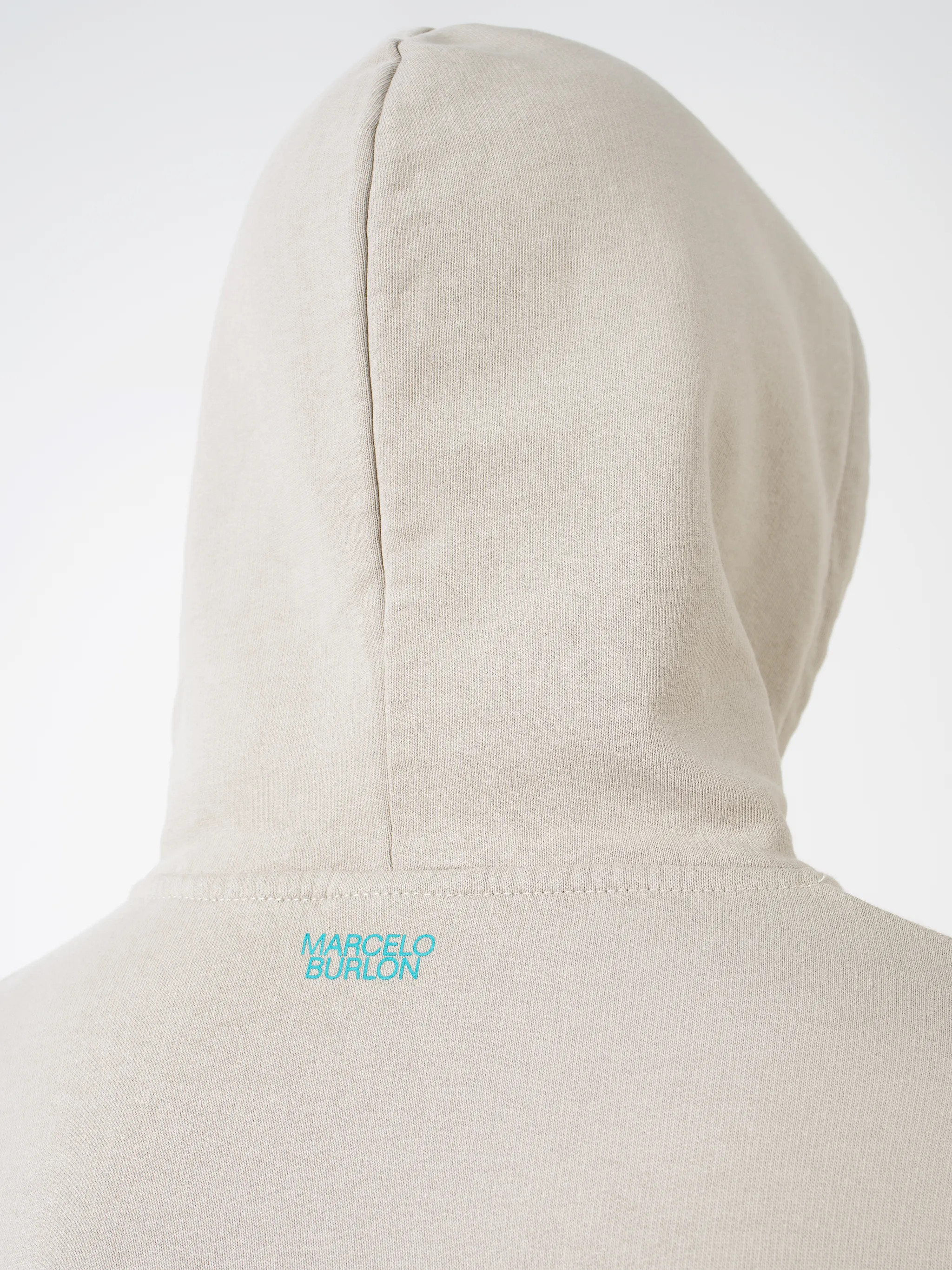 6143 BEIGE TURQUOISE Natural (Veg)->Cotton CROSS HOODIE from Marcelo Burlon County of Milan.