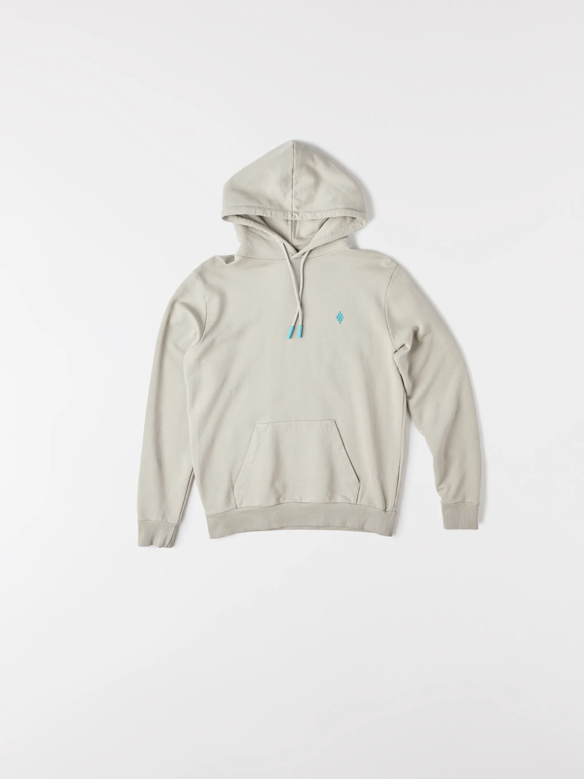 6143 BEIGE TURQUOISE Natural (Veg)->Cotton CROSS HOODIE from Marcelo Burlon County of Milan.
