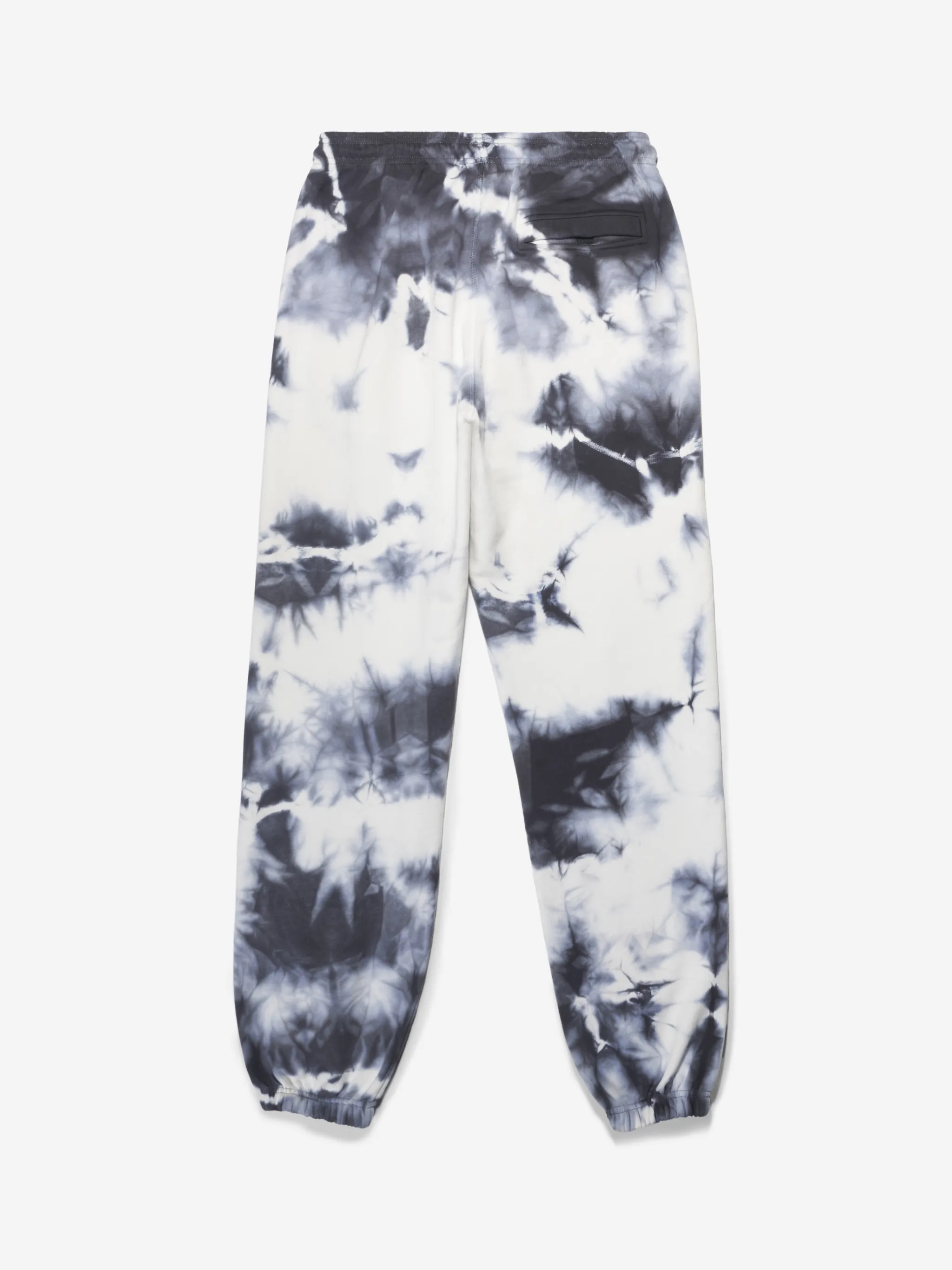 Dark blue/white cotton tie-dye print track pants from Marcelo Burlon County of Milan featuring elasticated waistband, drawstring fastening, tie-dye print, elasticated ankles, two side slit pockets and rear welt pocket.