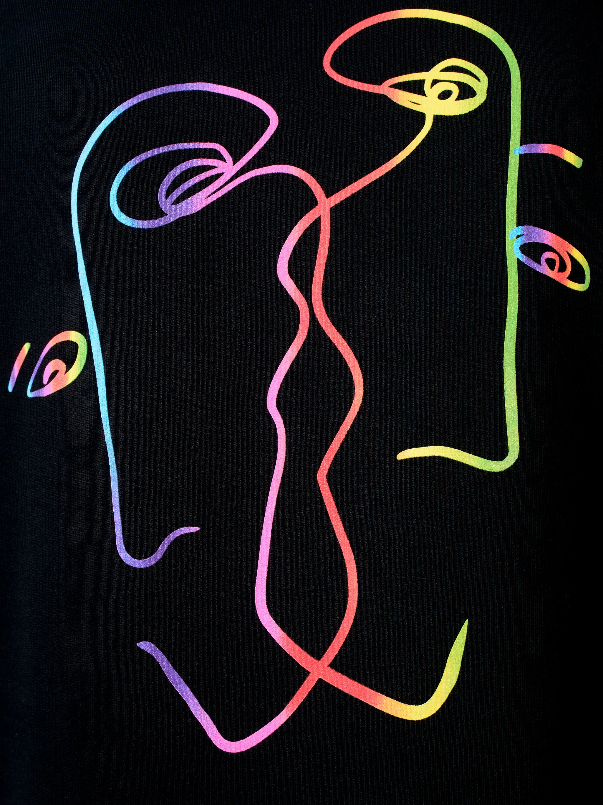 Black cotton logo print hoodie from MARCELO BURLON COUNTY OF MILAN featuring drawstring hood, logo print to the front, long sleeves, abstract pattern print, kangaroo pocket and loose fit.