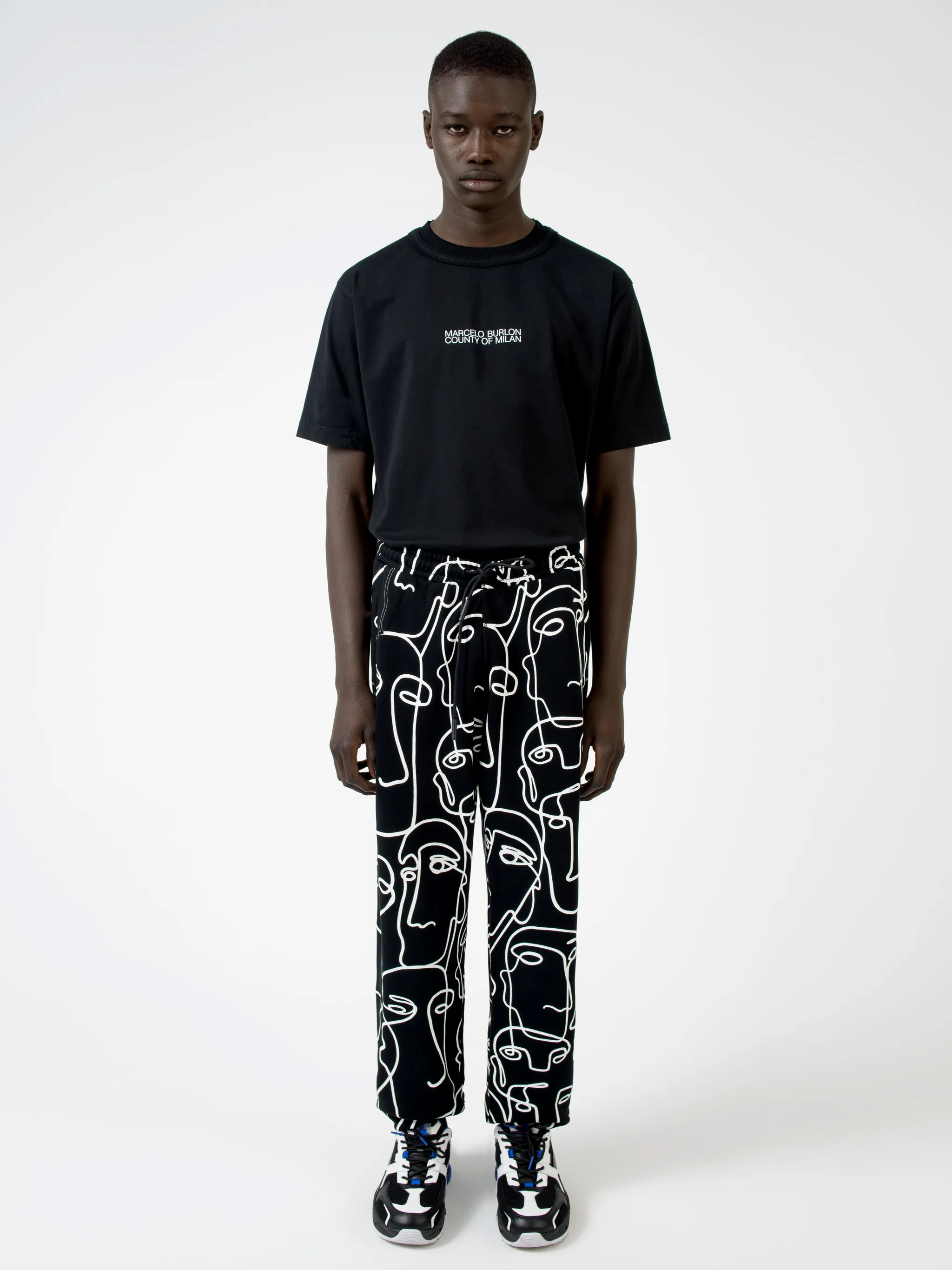 white cotton track pants