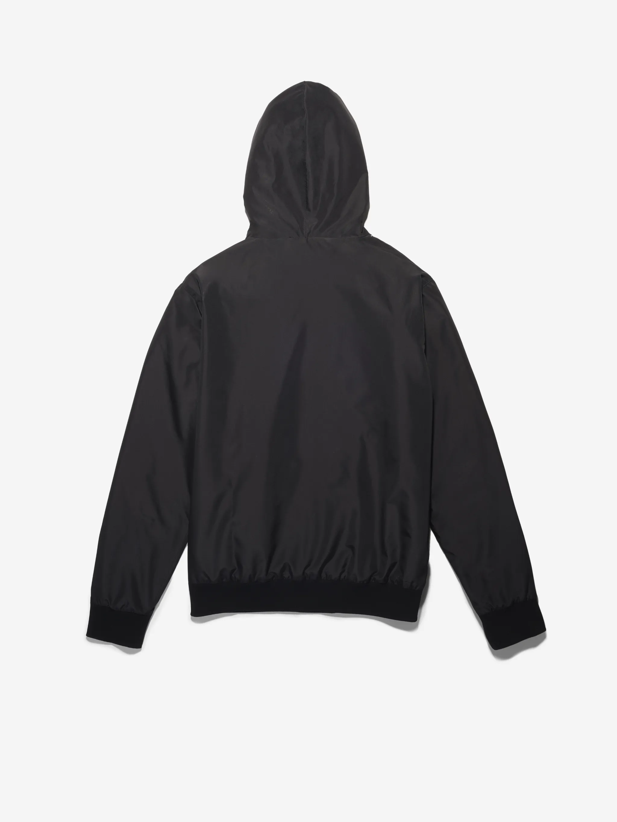 Black/multicolour feather-print hooded jacket from Marcelo Burlon County of Milan featuring drawstring hood, front zip fastening, graphic print, logo print to the front, long sleeves and two front pouch pockets.