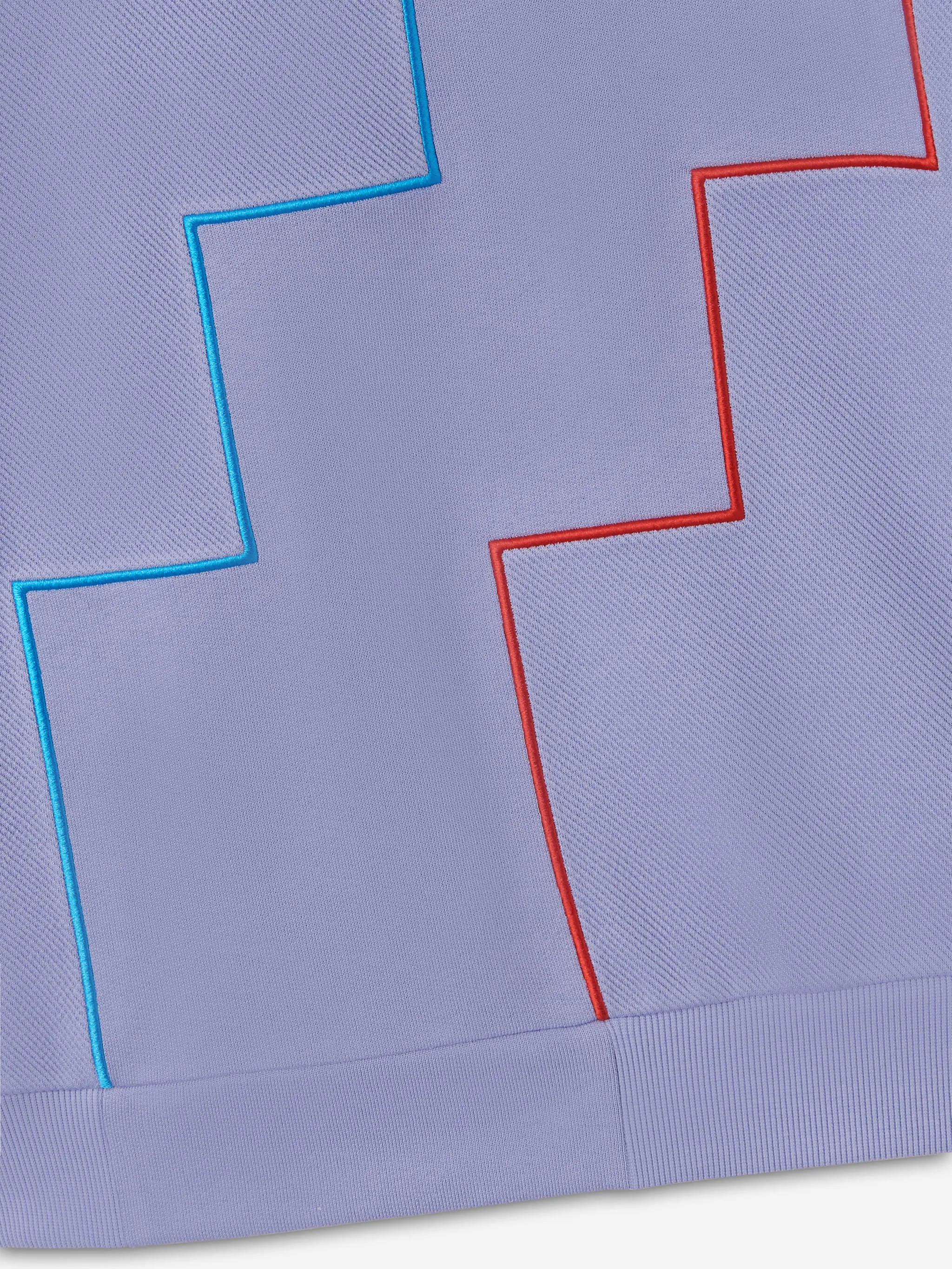 Lilac cotton x FILA logo patch sweatshirt from Marcelo Burlon County of Milan featuring logo patch to the front, front pouch pocket, crew neck, long sleeves and straight hem.