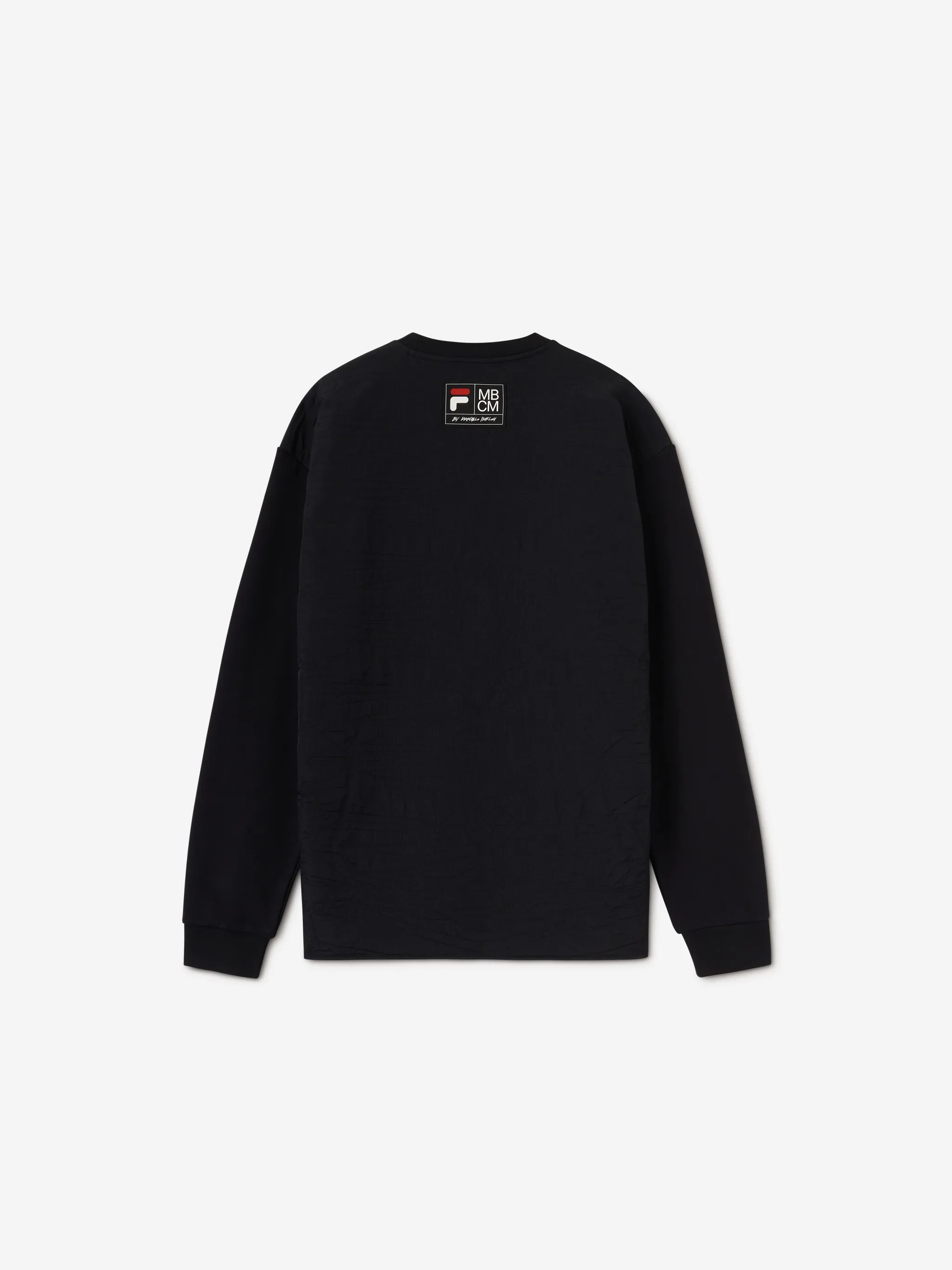Black cotton-blend x FILA embroidered bomber jacket from Marcelo Burlon County of Milan featuring logo patch to the front, baseball collar, front zip fastening, front zip fastening pockets, long sleeves, straight hem and embroidered design.