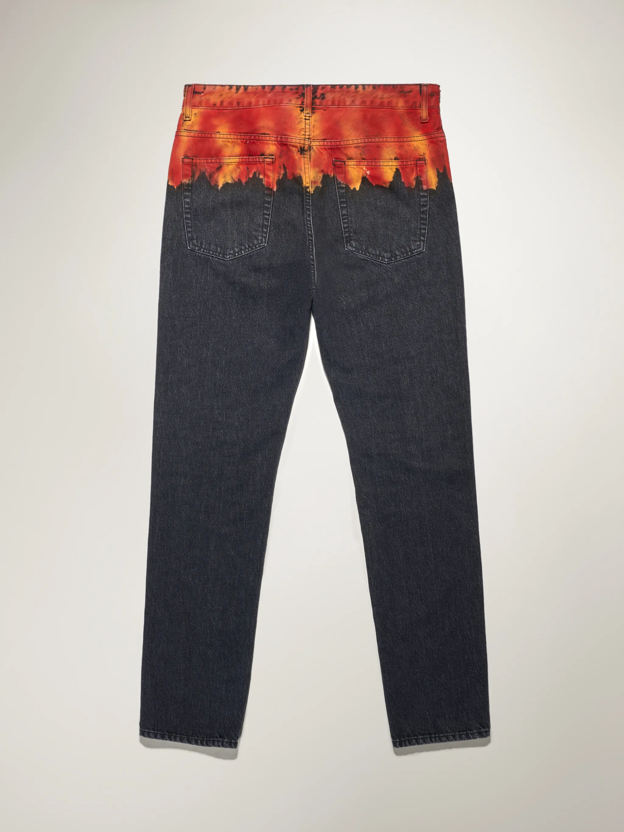 flame print jeans