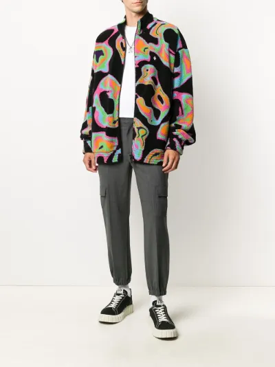 intarsia Psych pattern track jacket Marcelo Burlon County of