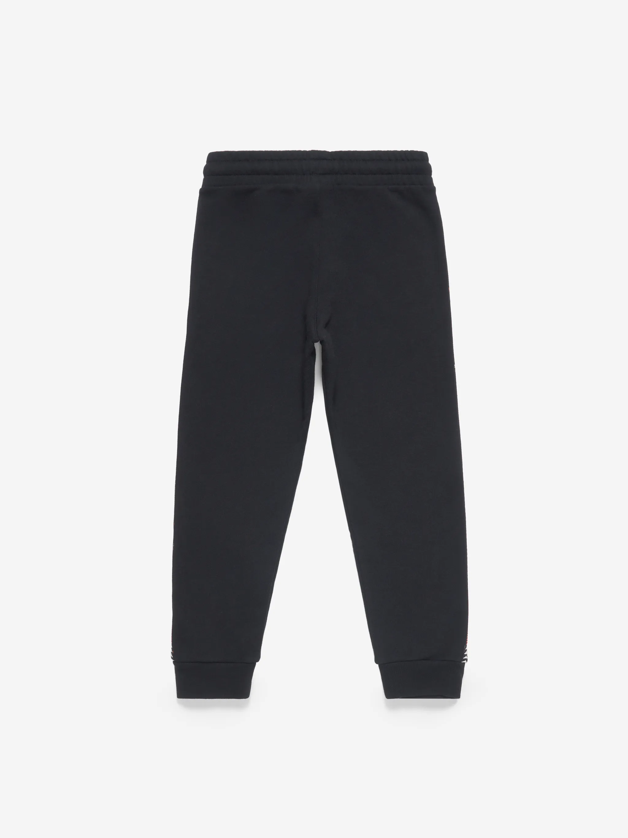 Black Cross motif track pants from Marcelo Burlon Kids featuring signature Cross motif, elasticated drawstring waistband, two side inset pockets and elasticated ankles.