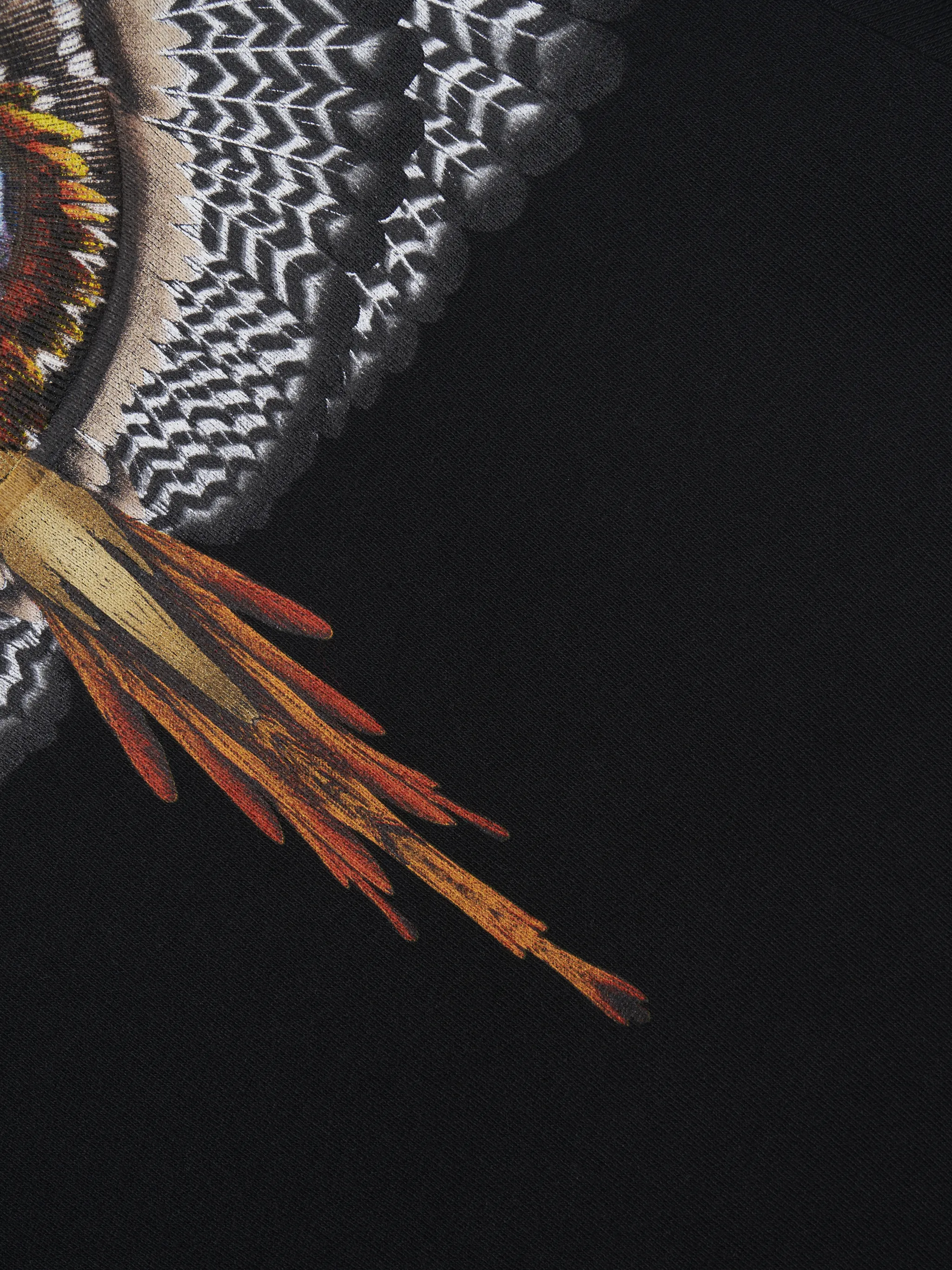Black cotton-blend Grizzly Wings-print sweatshirt from Marcelo Burlon Kids featuring jersey fleece, signature Marcelo Burlon Wings print, crew neck, long sleeves, ribbed cuffs and ribbed hem.