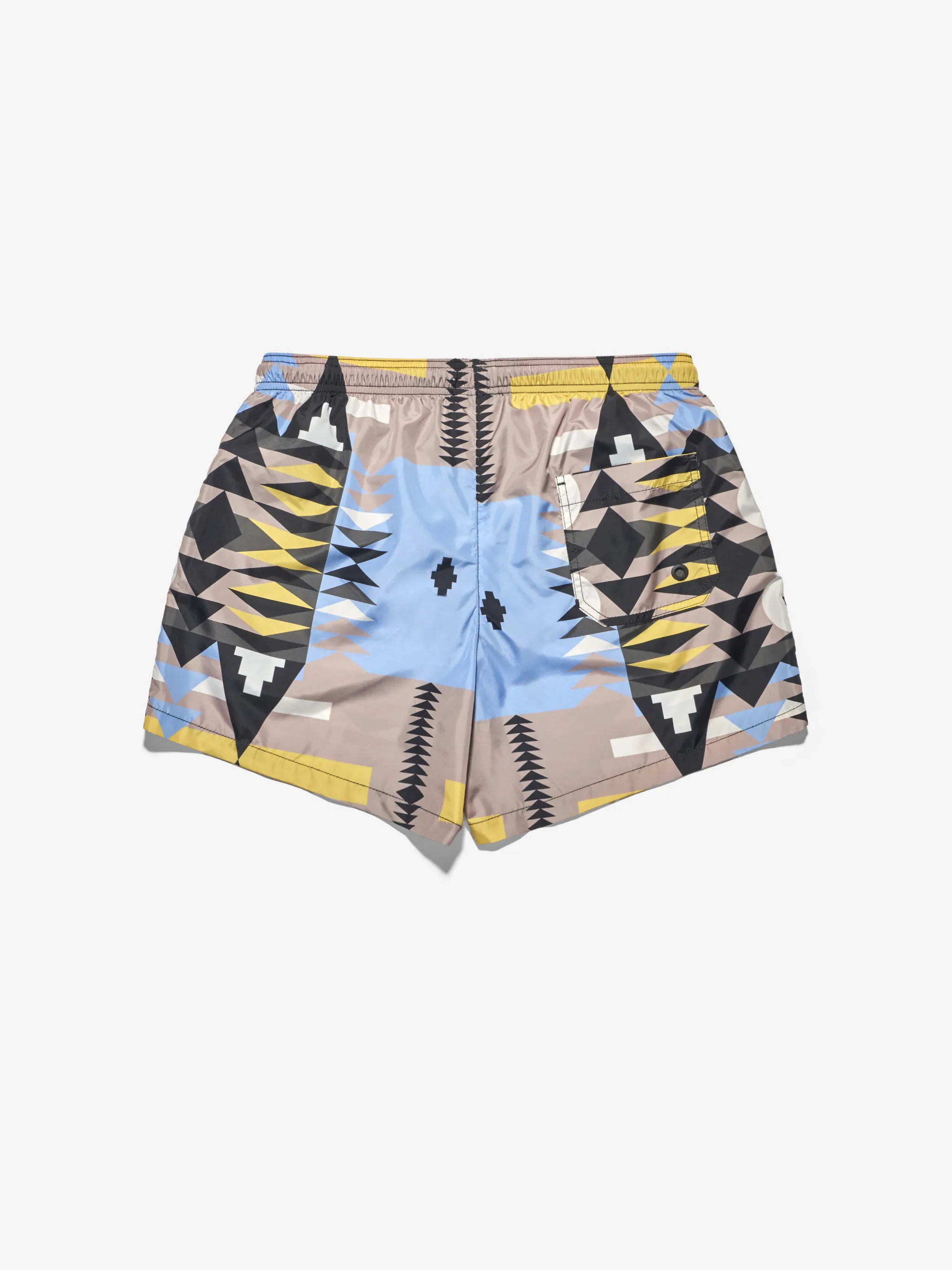 Multicolour Navaho swimming shorts from Marcelo Burlon County of Milan featuring elasticated waistband, drawstring fastening, two side slit pockets, rear pouch pocket and eyelet detailing.