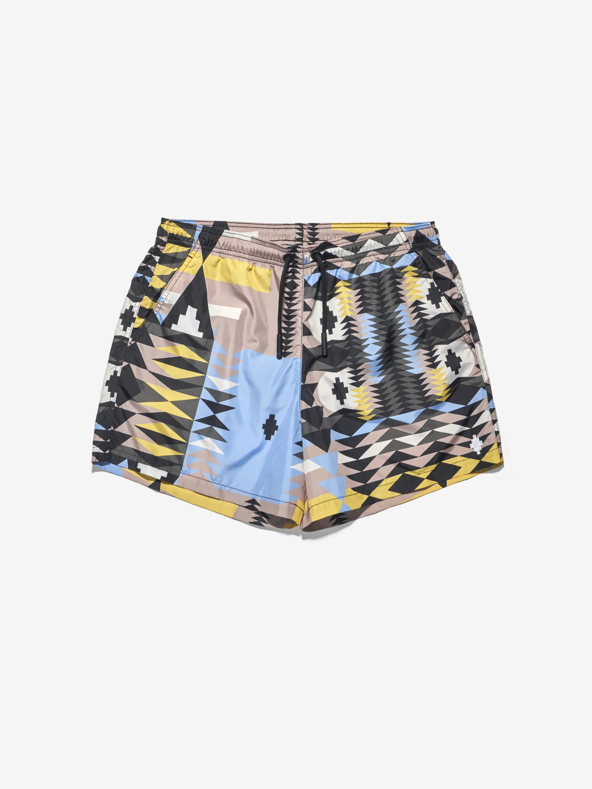 Multicolour Navaho swimming shorts from Marcelo Burlon County of Milan featuring elasticated waistband, drawstring fastening, two side slit pockets, rear pouch pocket and eyelet detailing.