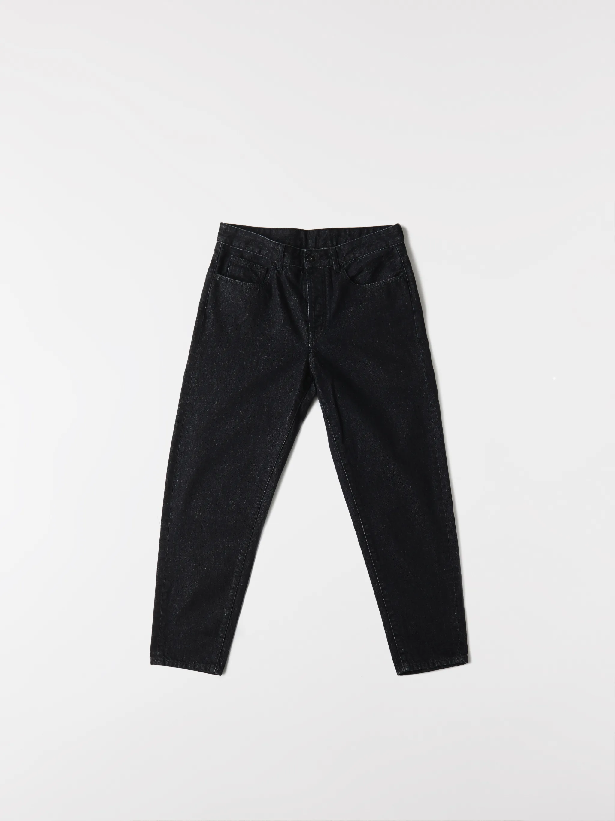 Black cotton Rural Cross slim-fit jeans from Marcelo Burlon County of Milan featuring logo patch to the rear, belt loops, mid-rise, front button and zip fastening, slim cut, classic five pockets and cross print.
