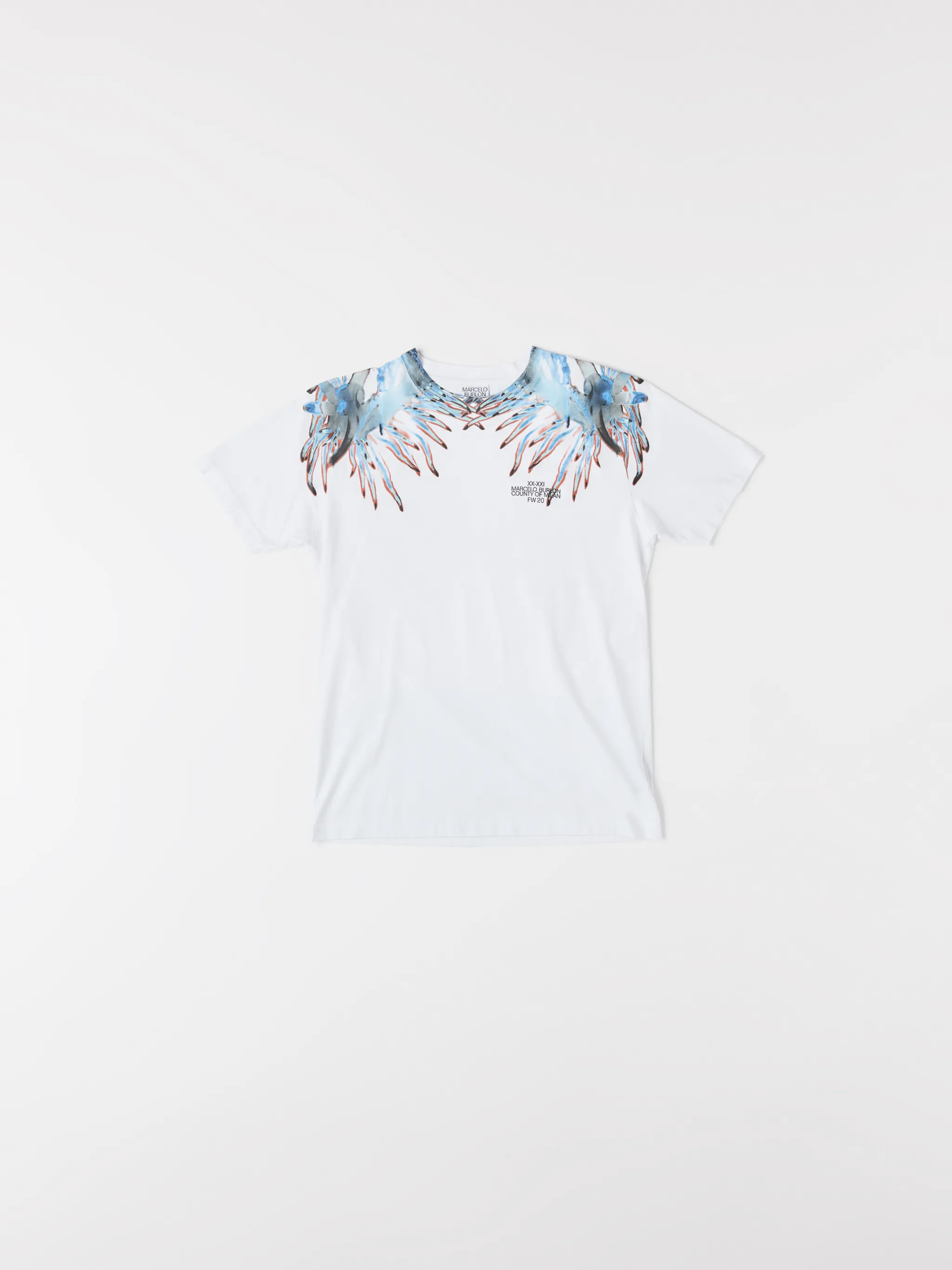 White cotton Sea Snail-print T-shirt from Marcelo Burlon County of Milan featuring graphic print, round neck, short sleeves and straight hem.