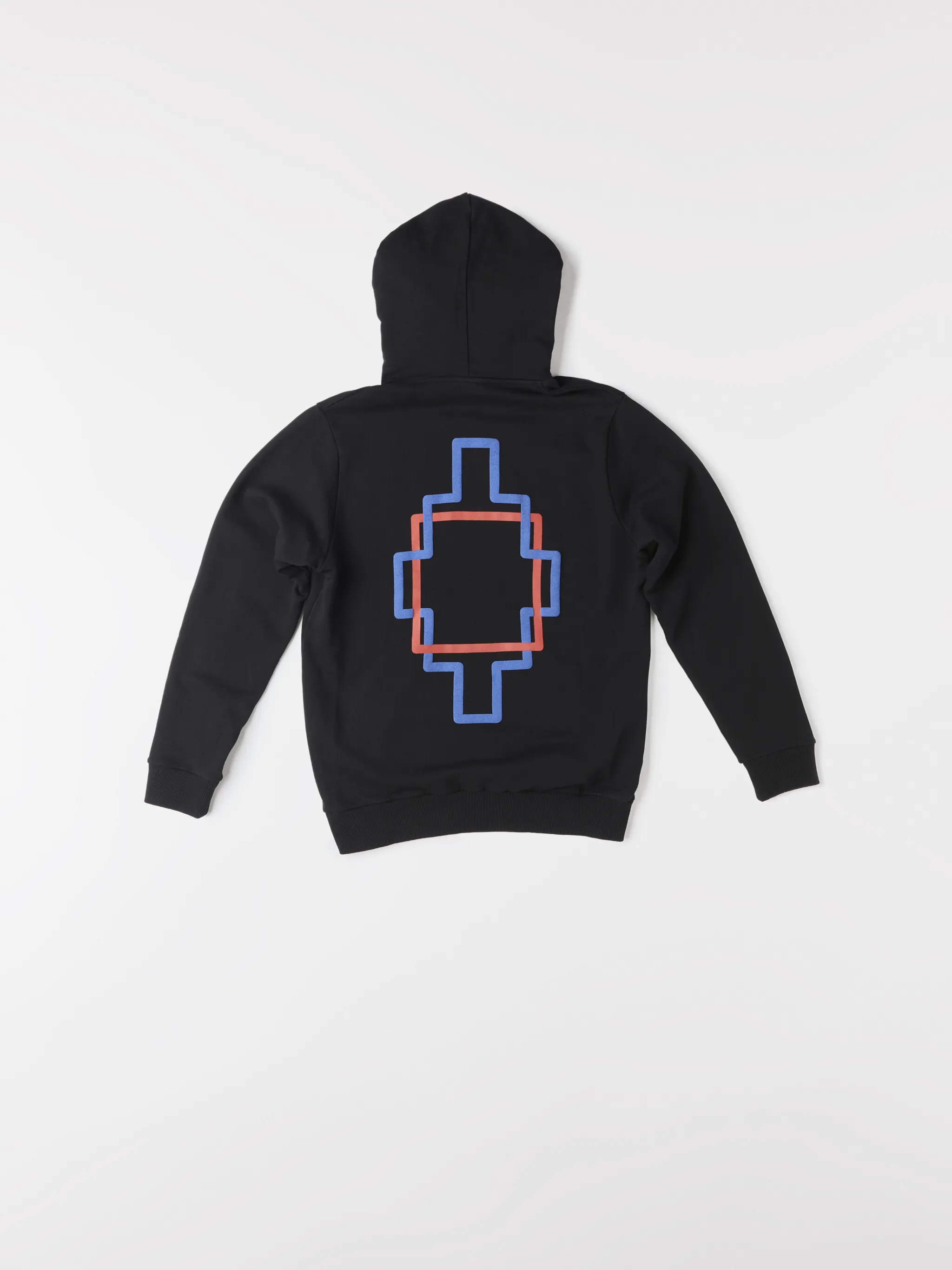 Black cotton Square Outline cotton hoodie from Marcelo Burlon County of Milan featuring logo print at the chest, graphic print to the rear, drawstring hood, long sleeves, front pouch pocket and straight hem.